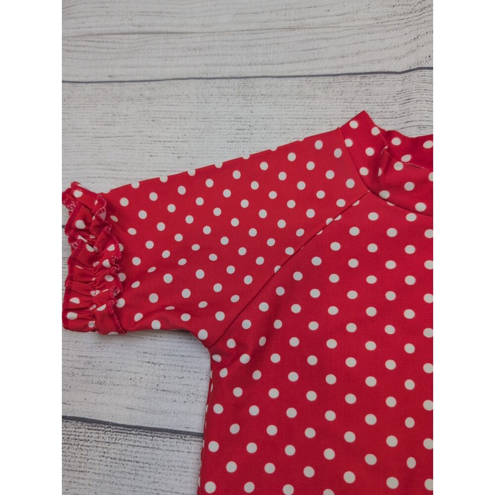 5 Ruffle Butts Polka Dot Rash Guard - Picture 2 of 5